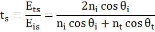 amplitude-transmission-coefficient-for-s-polarized-light